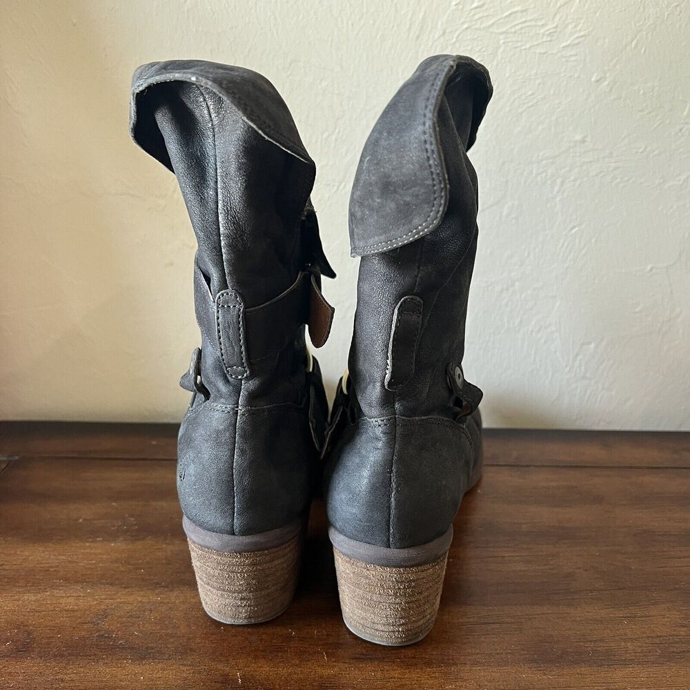 Donald J Pliner Womens Danee Western Mid Calf Buckle Booties Size 7.5 M Leather - Picture 8 of 11